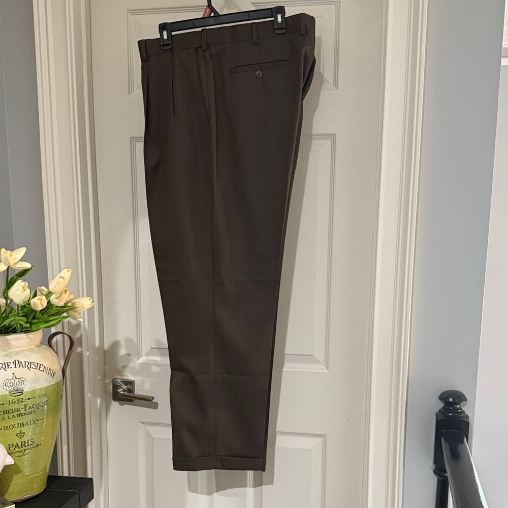 Louis Raphael Men's Brown Dress Pants